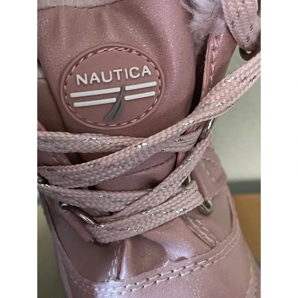Nautica Ayce Girls Snow Boots Pink Upper Paired Durable Grey Shell Size 11 New